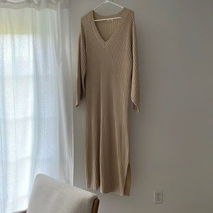 In Loom cream knit maxi dress